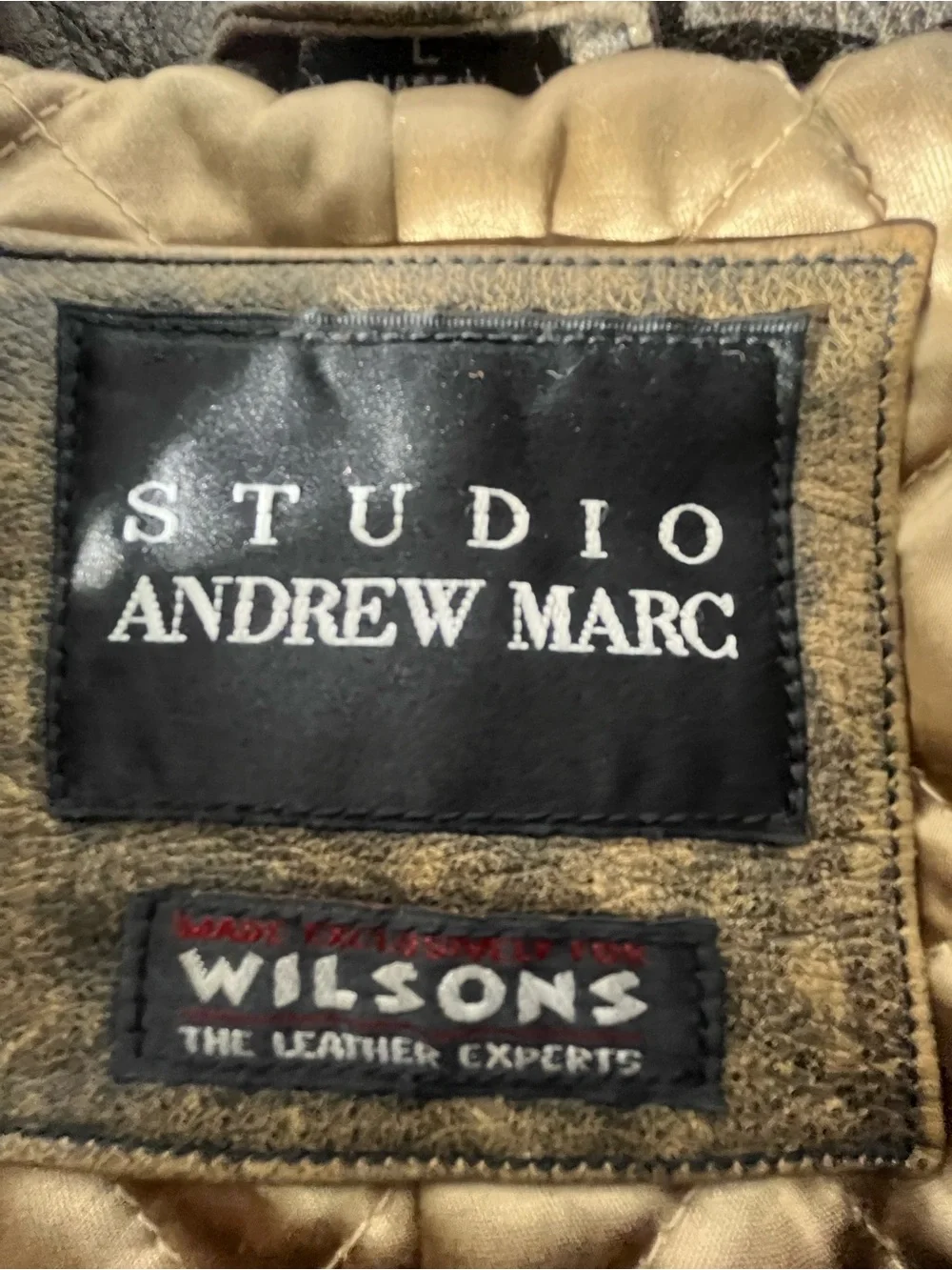 Vintage Andrew Marc Wilsons Leather Distressed Brown Leather Jacket MENS L 74847